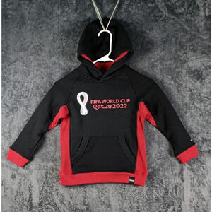 FIFA Soccer Hoodie Boys Medium Size 5 6 Black Red World Cup Qatar Pullover